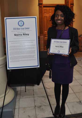 Sierra Riley, an eighth-grade student at Woodland Middle School, was selected as the 2016 Henry County winner of the Metro Water District’s Essay Contest. 
